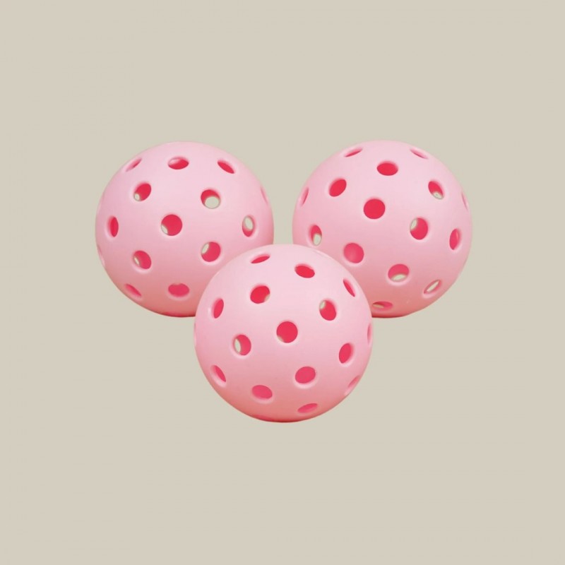 Pink Hybrid Pickleballs - Set of 3