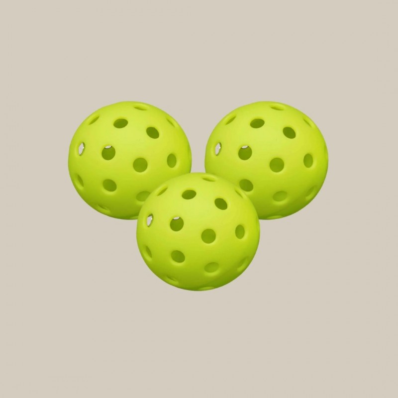 Green Hybrid Pickleballs - Set of 3